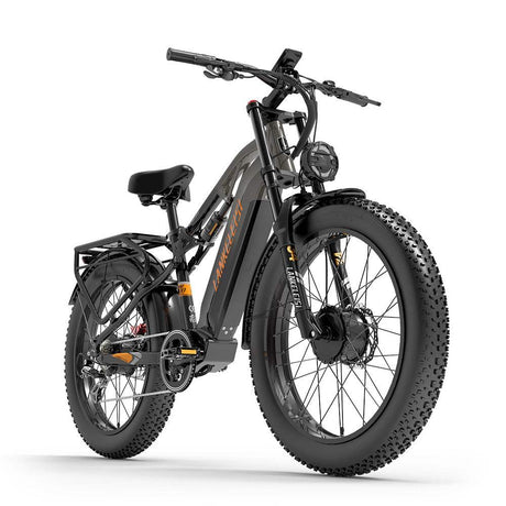LANKELEISI MG800MAX Vélo électrique tout-terrain 26″ - Pneus larges - Double moteur 2×1000W - Batterie 48V 20Ah