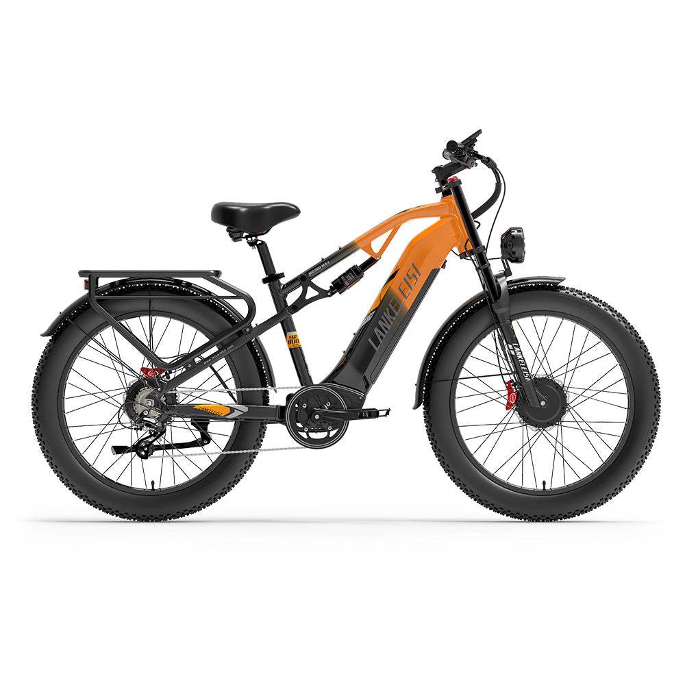 LANKELEISI MG800MAX Vélo électrique tout-terrain 26″ Pneus larges Double moteur 2×1000W Batterie 48V 20Ah