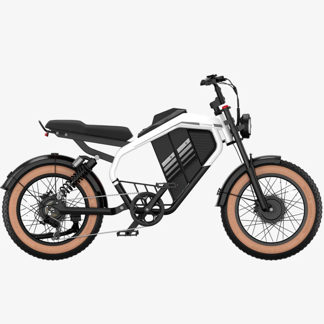 LUCKEEP M5 Ultra 20" Motocyclette Électrique Tout Terrain 1000W*2 Moteurs Doubles 52V 20Ah+20Ah Batterie