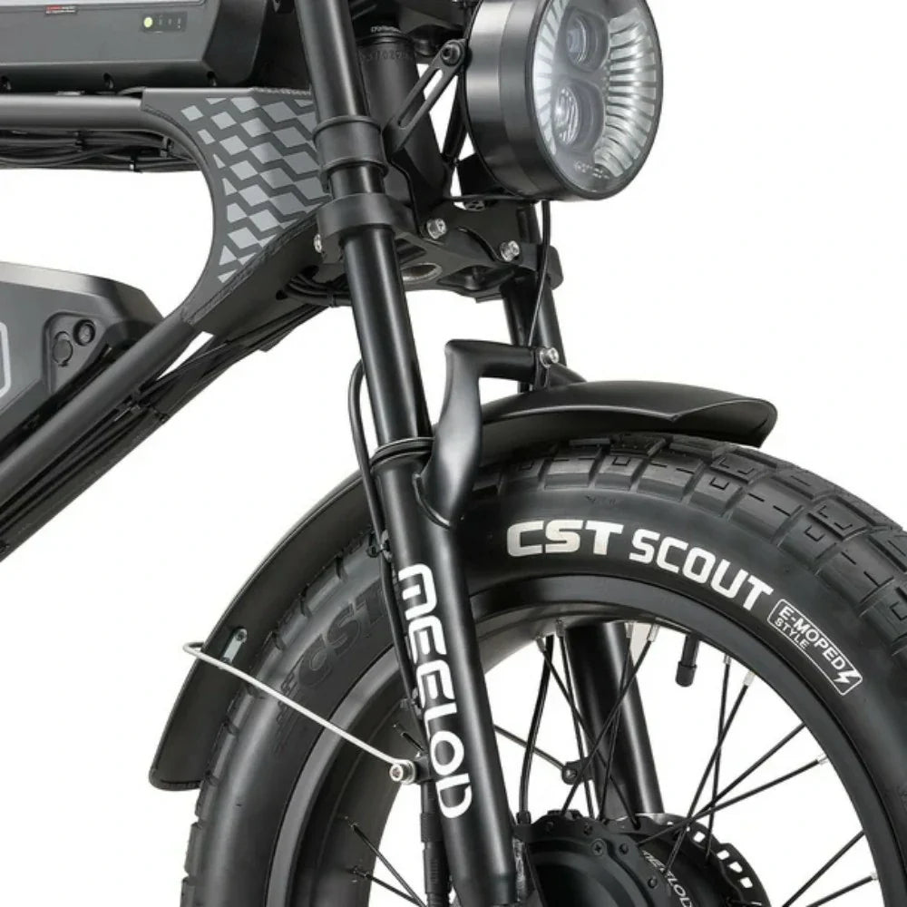 MEELOD DK300 MAX 20" Vélo électrique de style cyclomoteur rétro 1200W de pointe Deux moteurs 48V 20Ah Double Batterie