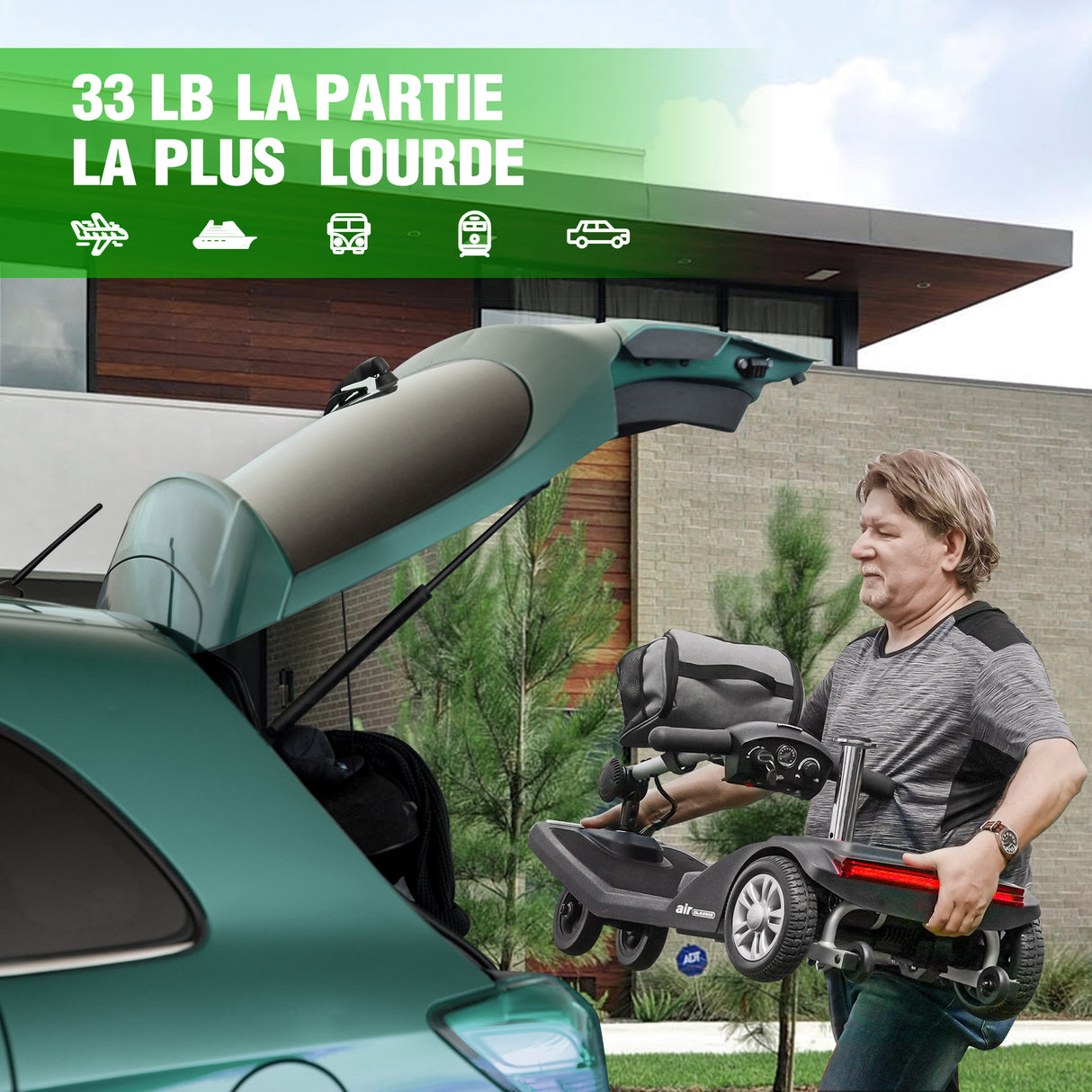 SWEETRICH AIR CLASSIC Scooter Électrique pour mobilité réduite 7.5" Moteur 250W 24V 12Ah  Batterie (version UE)