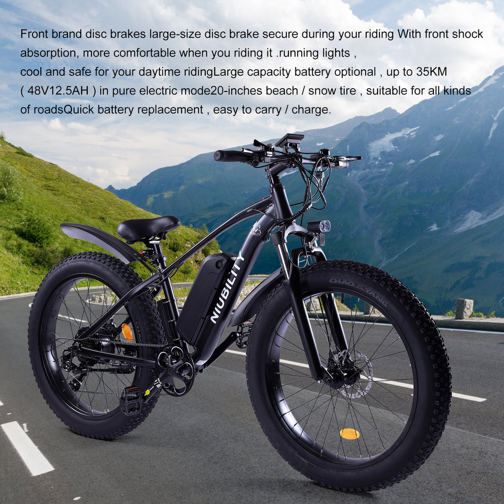 NIUBILITY B26 26" Vélo de montagne électrique Moteur 1000W Batterie 48V 15Ah