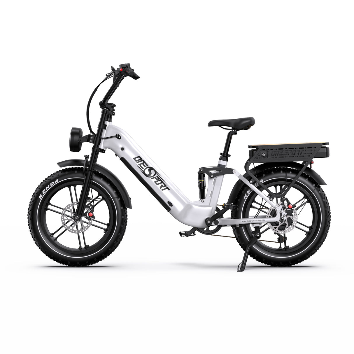 ONESPORT OT08PRO 20" Fat Tire vélo électrique à suspension intégrale Moteur 500W 48V 18Ah*2 Batterie double