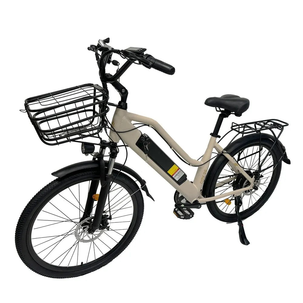 ORLMS CITY BIKE Vélo électrique pour femmes 26“ cadre bas Moteur 500W 48V 15AH Batterie