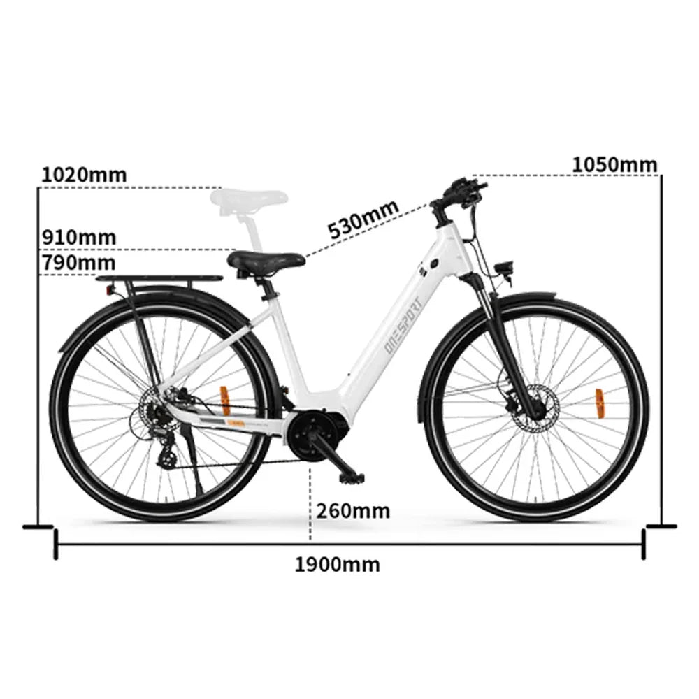 ONESPORT OT07 27,5" Vélo électrique de banlieue 250W Moteur 36V 10,4Ah Batterie