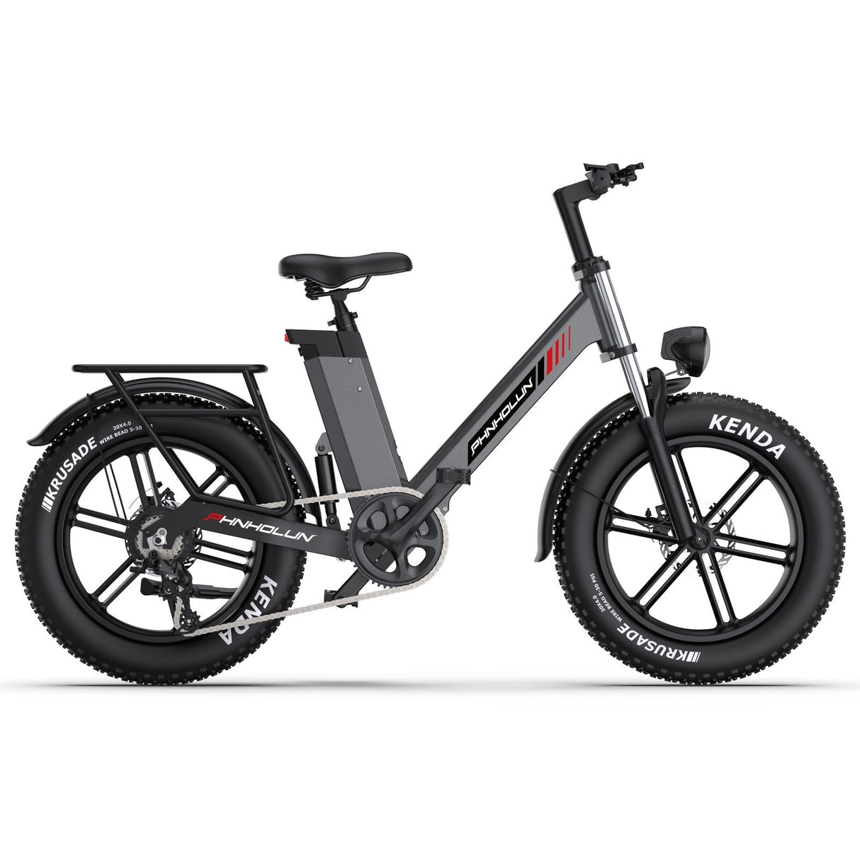 PHNHOLUN C6 Pro 20" Vélo de ville électrique à gros pneus, moteur 1000 W, batterie 48 V 17,5 Ah