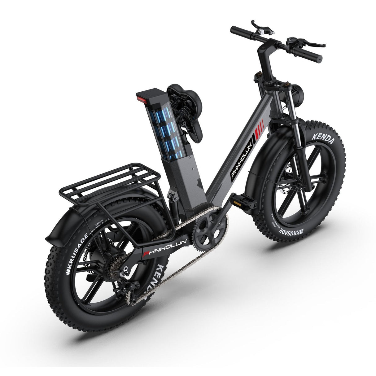 PHNHOLUN C6 Pro 20" Vélo de ville électrique à gros pneus 1000W Moteur 48V 17,5Ah Batterie