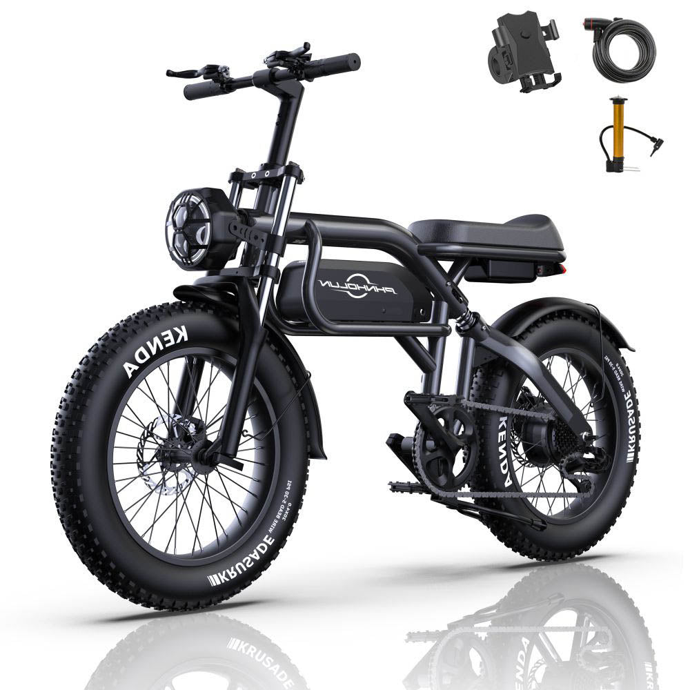 PHNHOLUN C8 20" Vélo tout-terrain électrique rétro VTT 1500W Moteur 48V 20Ah Batterie