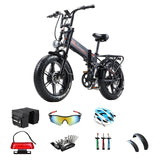 RANDRIDE YX20M-2 20" Vélo électrique pliant 500W*2 (1000W*2 crête) Moteurs doubles 48V 20Ah Batterie