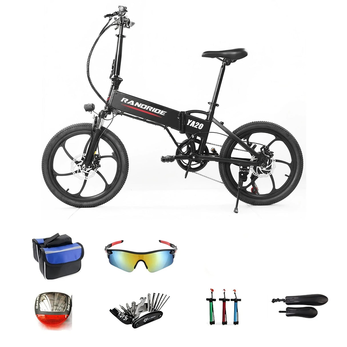 RANDRIDE YA20 20" Vélo électrique pliant 500W Moteur 48V 12,8Ah Batterie