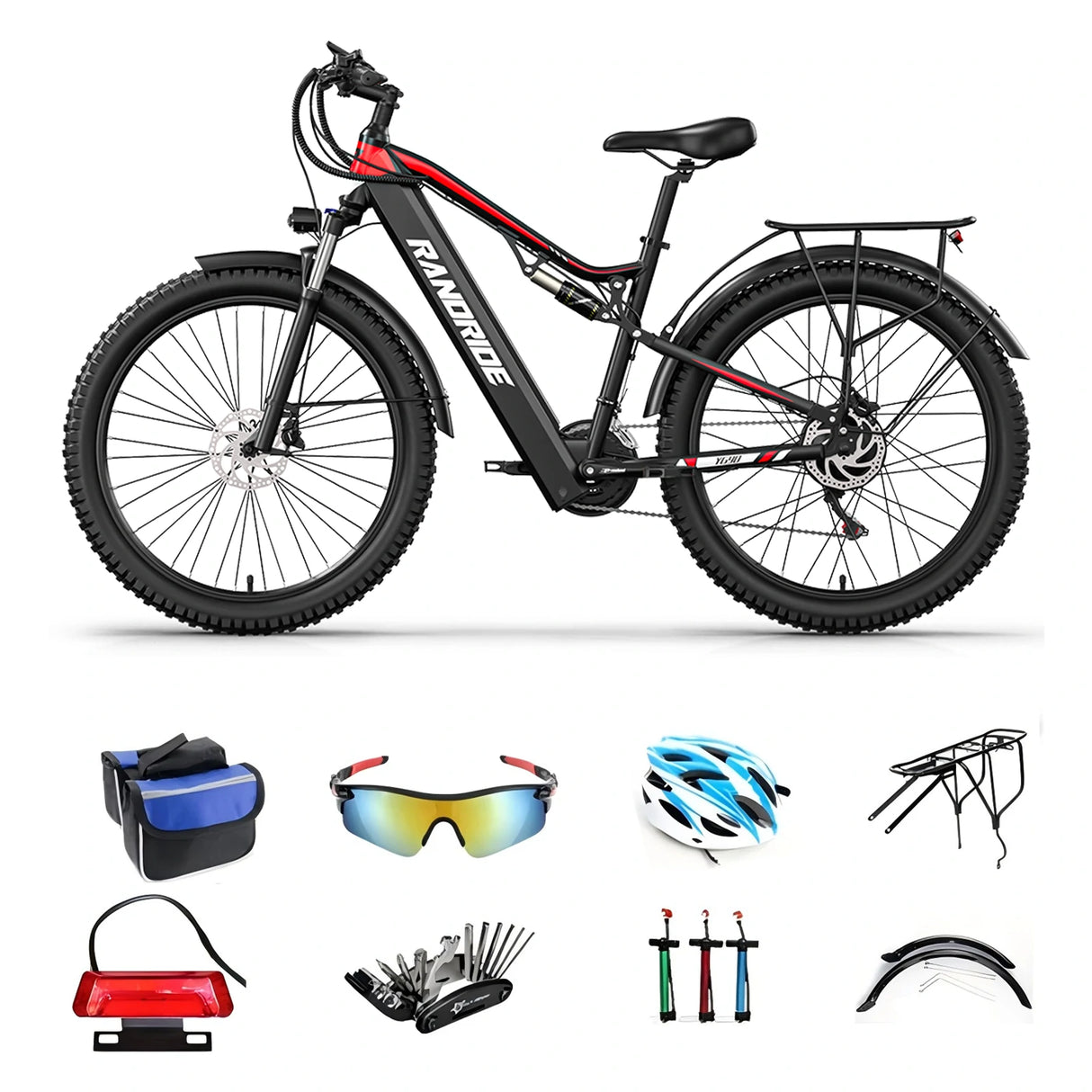RANDRIDE YG90B 27,5" Vélo électrique de montagne 1000W Moteur 48V 17Ah Batterie