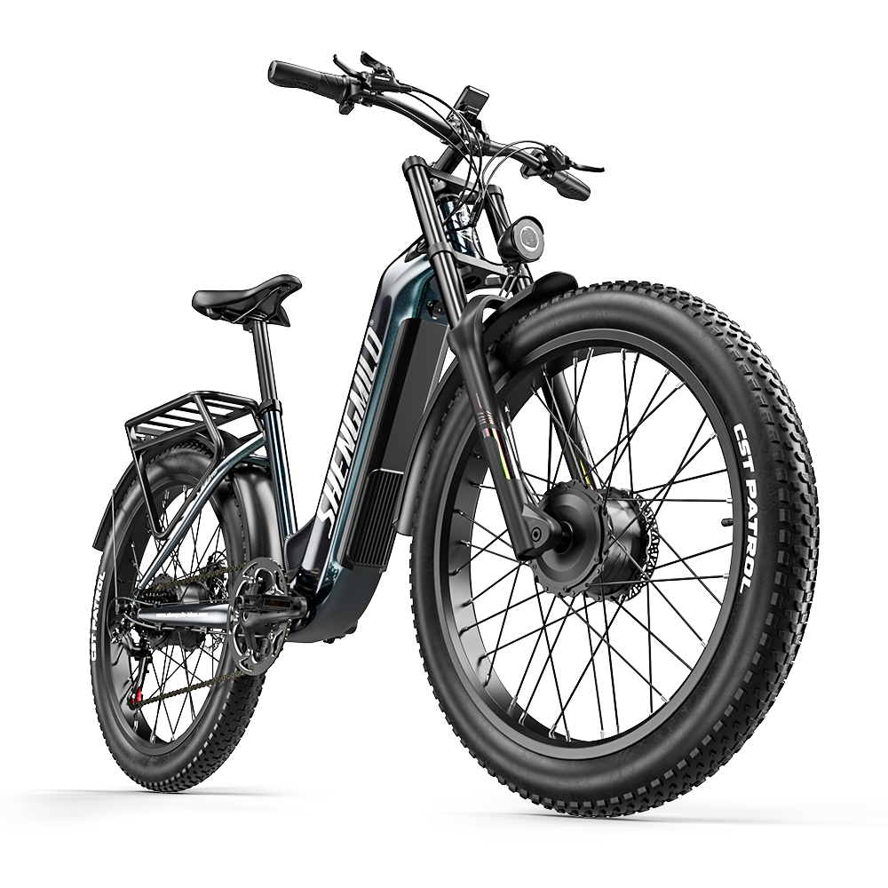 SHENGMILO S700 PRO 26" Vélo de ville électrique à gros pneus Step-Thru 1000W*2 Double Moteur 48V 25Ah Batterie