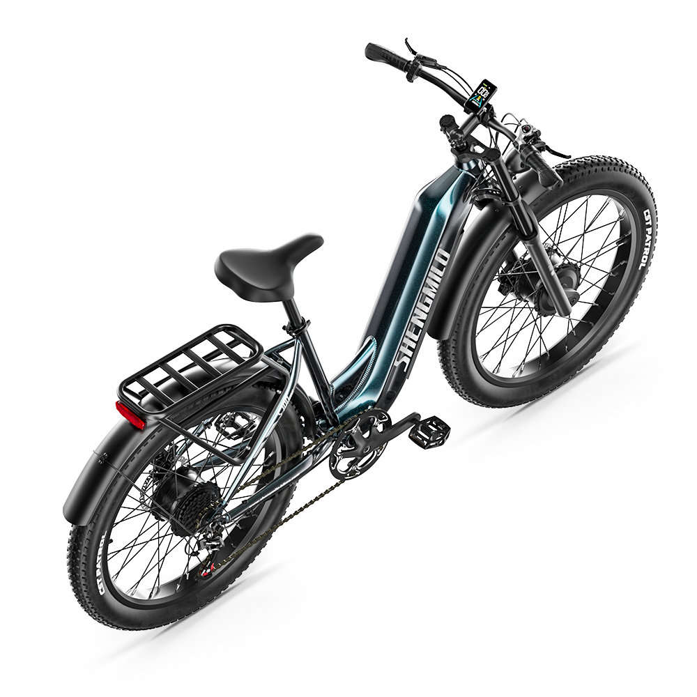 SHENGMILO S700 PRO 26" Vélo de ville électrique à gros pneus Step-Thru 1000W*2 Double Moteur 48V 25Ah Batterie