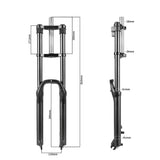 SHENGMILO MX05 Amortisseur avant pour vélo électrique Fourche à suspension avant à double épaulement-1