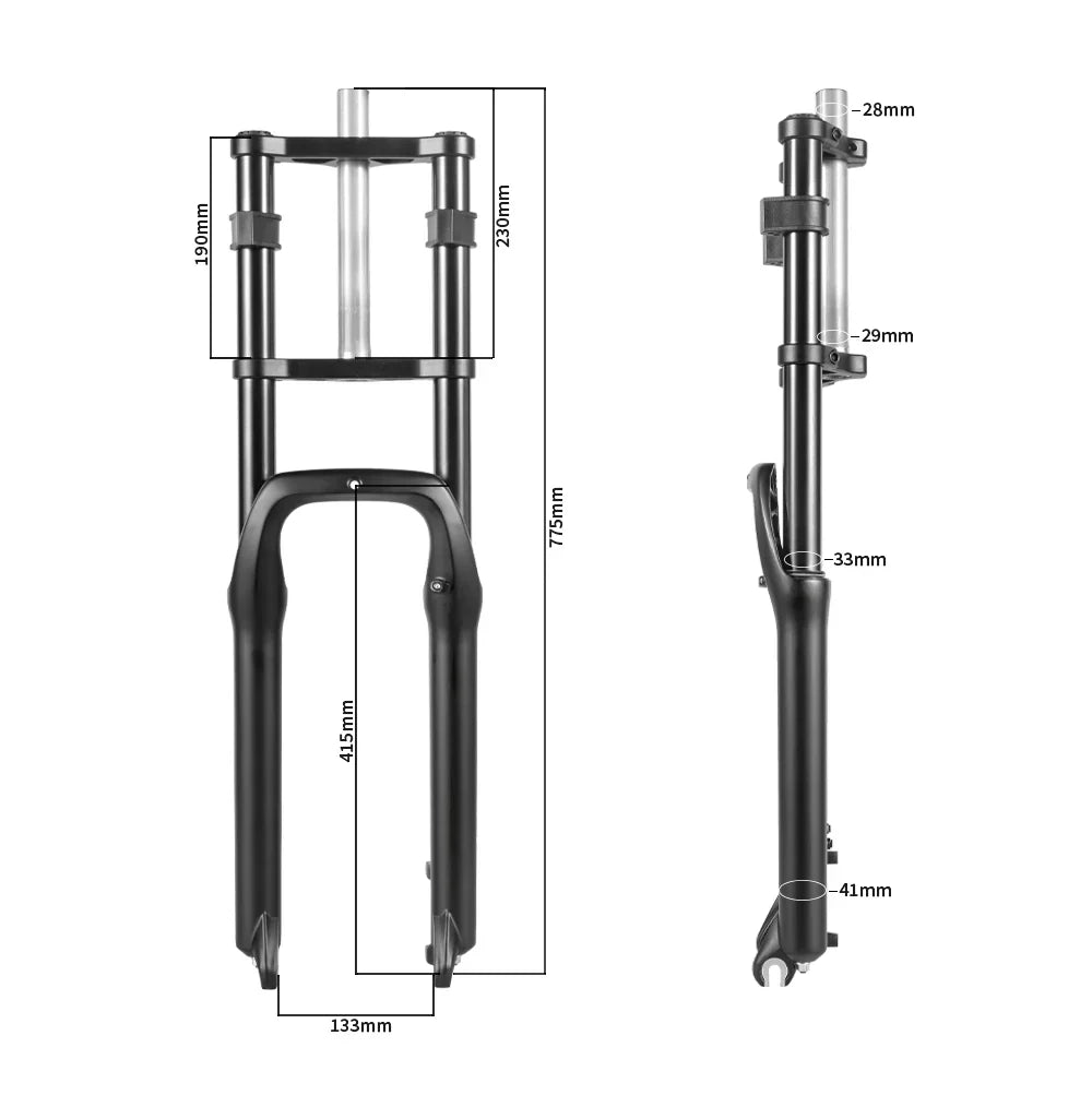 SHENGMILO S600 fourche à suspension avant à double épaulement pour vélo électrique