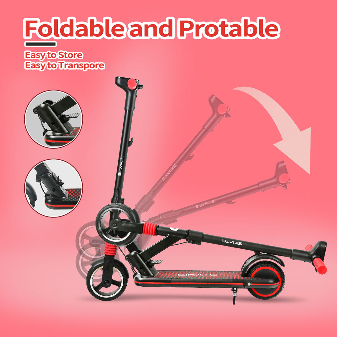 SIMATE S3 6,5" Trottinette électrique pliable pour enfant 130W Moteur 24V 2,5Ah Batterie