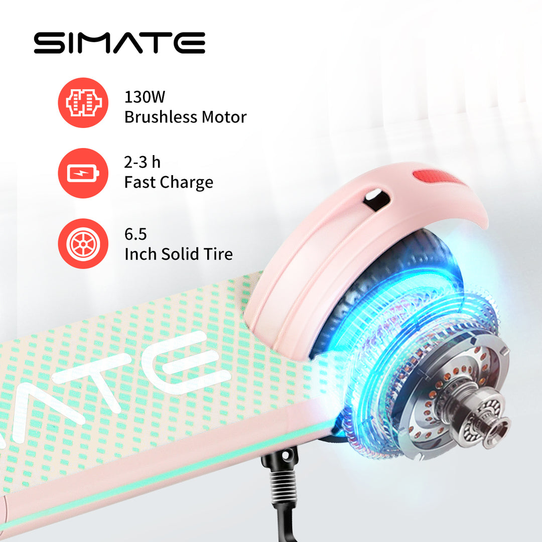 Simate S3 6,5" Trottinette électrique pliable pour enfant Moteur 130W Batterie 24V 2,5Ah