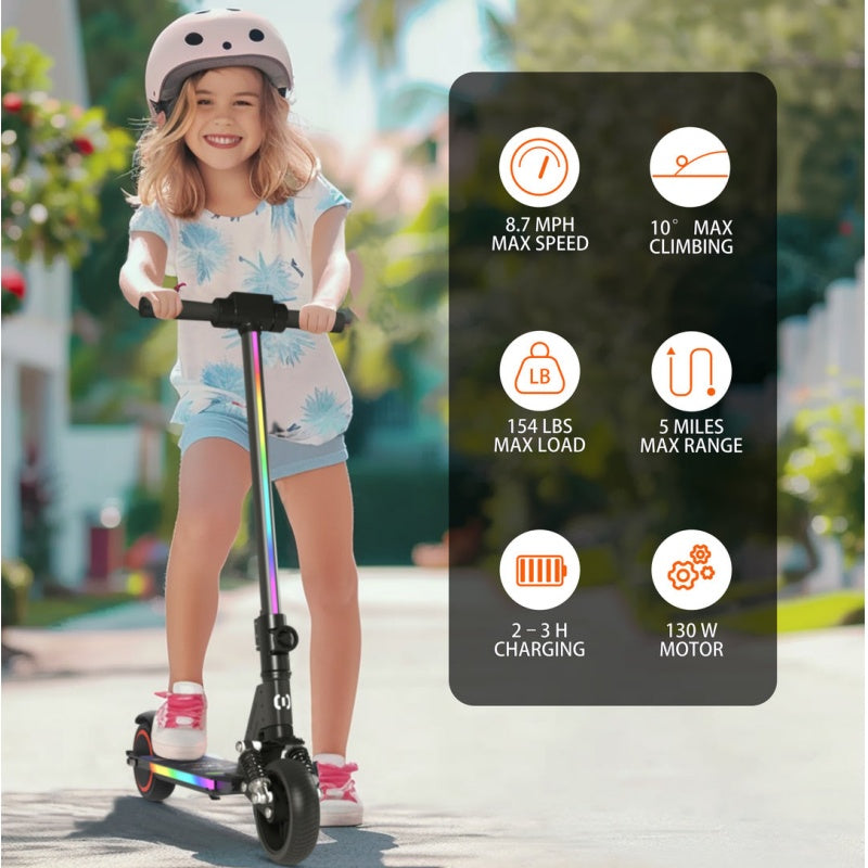 SIMATE S5 6,5 "corps coloré pliable pour enfants allume le scooter électrique 130W Moteur 24V 2,5Ah Batterie (Nouveau)