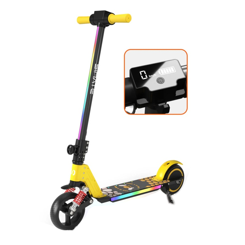 Simate S5 6.5 "corps coloré pliable pour enfants allume le scooter électrique 130W moteur 24V 2.5Ah batterie