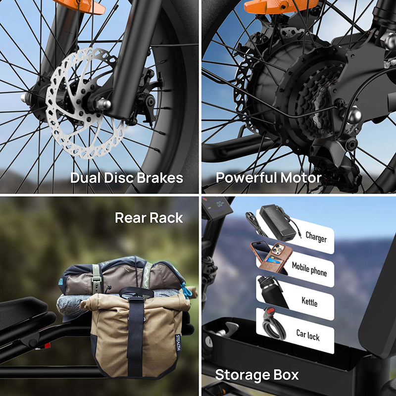 URLIFE T2 20" Vélo électrique tout-terrain 250W Moteur 48V 15.6Ah Batterie