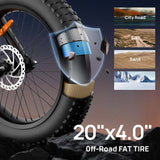 URLIFE T2 20" Vélo électrique tout-terrain 250W Moteur 48V 15.6Ah Batterie