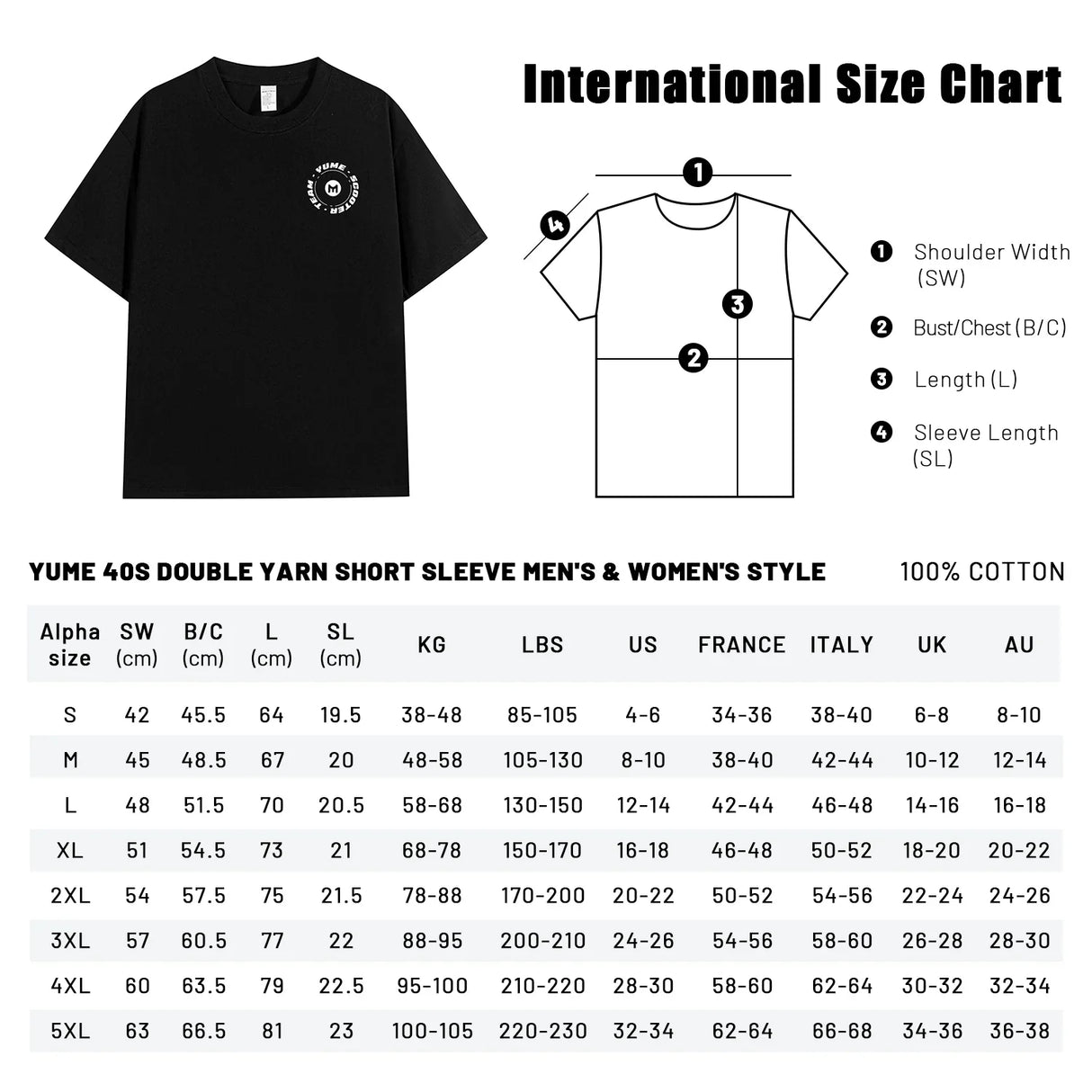 YUME T-shirt unisexe en coton biologique