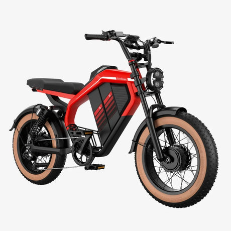 LUCKEEP M5 Ultra 20" Motocyclette Électrique Tout Terrain 1000W*2 Moteurs Doubles 52V 20Ah+20Ah Batterie