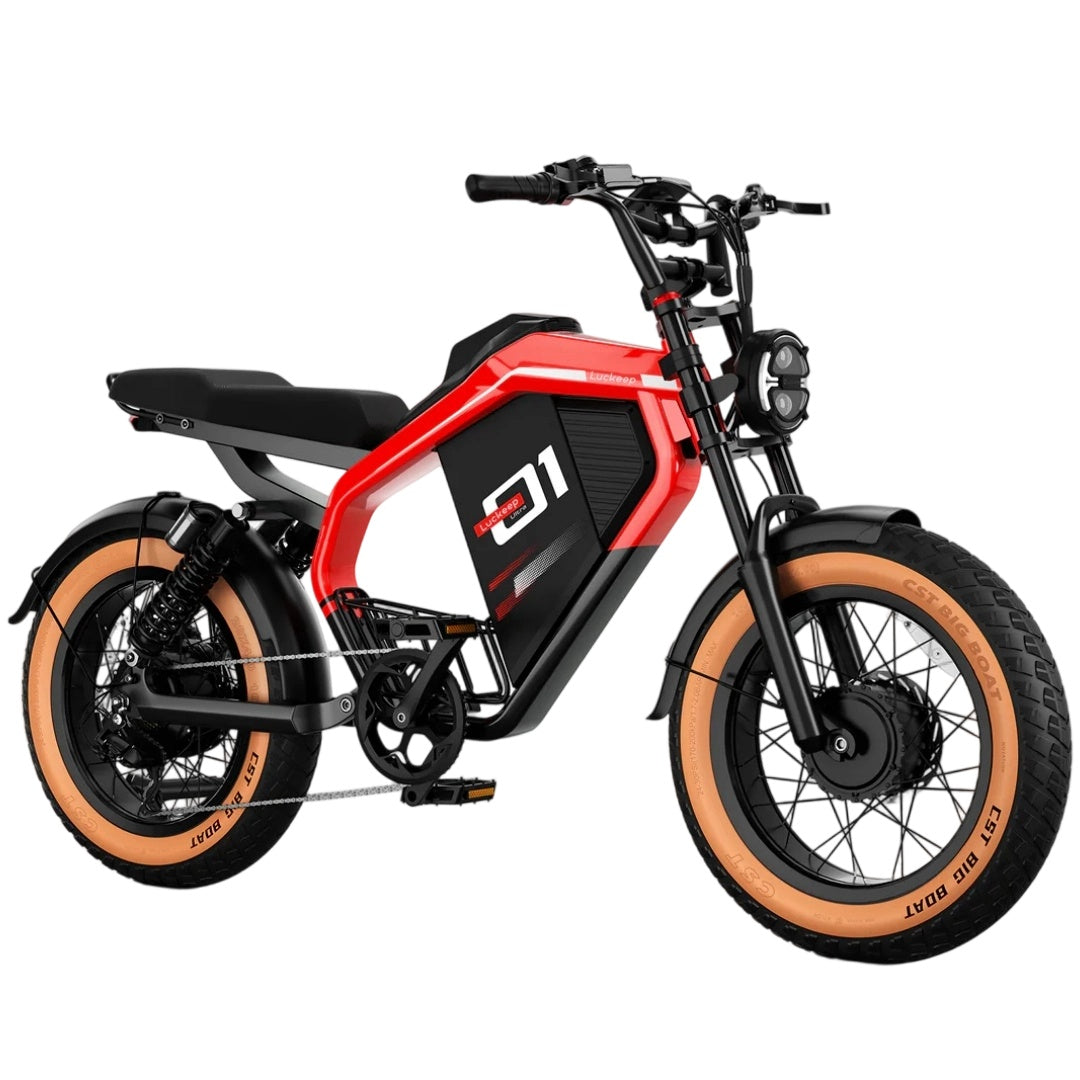 LUCKEEP M5 Ultra 20" Motocyclette Électrique Tout Terrain 1000W*2 Moteurs Doubles 52V 20Ah+20Ah Batterie