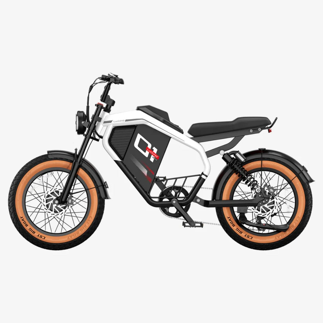 LUCKEEP M5 Ultra 20" Motocyclette Électrique Tout Terrain 1000W*2 Moteurs Doubles 52V 20Ah+20Ah Batterie