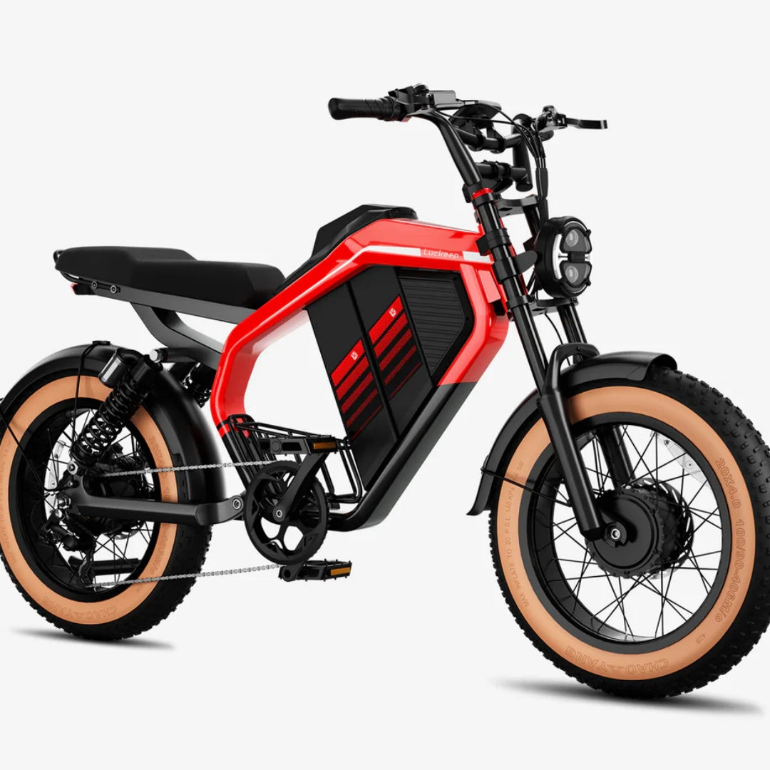 LUCKEEP M5 Ultra 20" Motocyclette Électrique Tout Terrain 1000W*2 Moteurs Doubles 52V 20Ah+20Ah Batterie