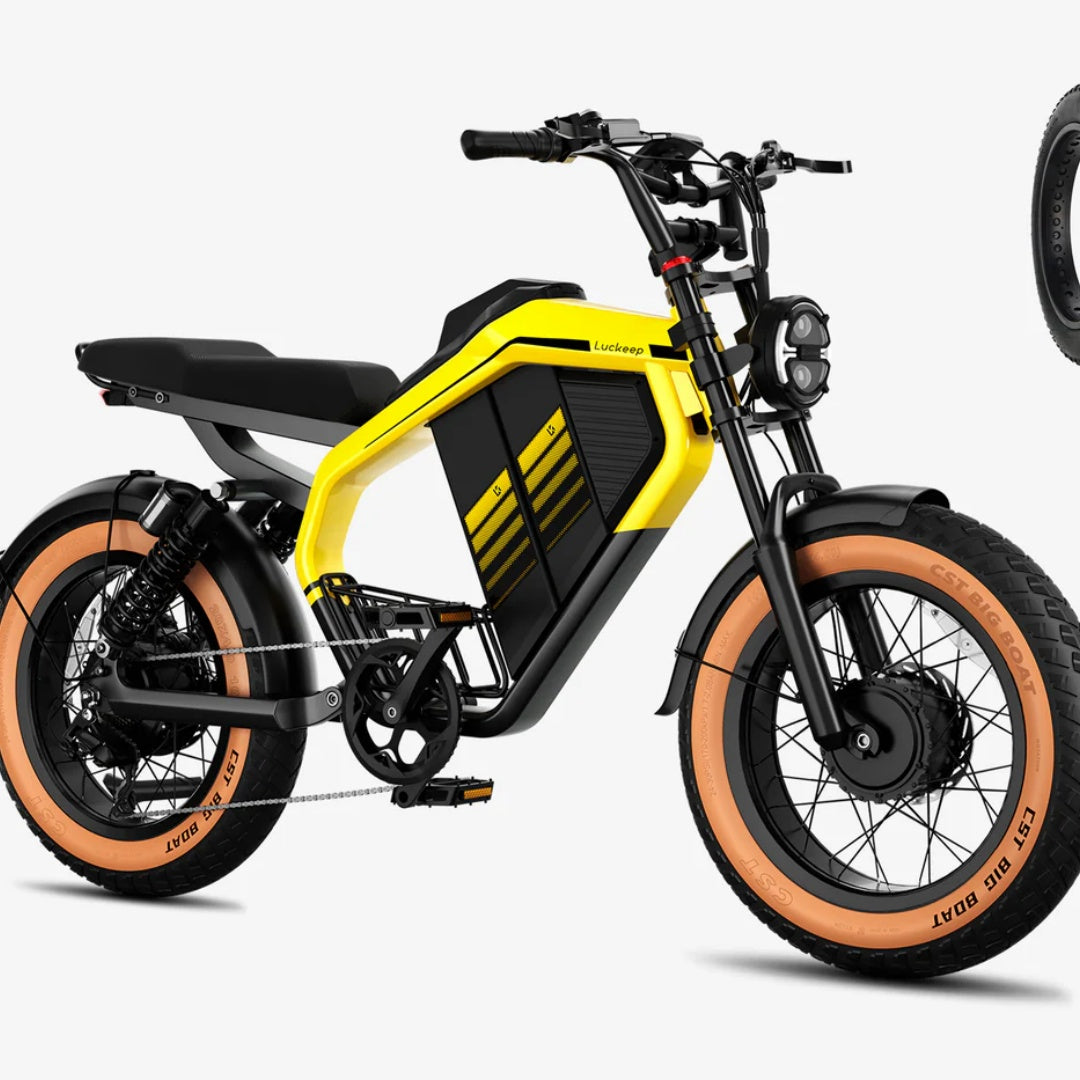 LUCKEEP M5 Ultra 20" Motocyclette Électrique Tout Terrain 1000W*2 Moteurs Doubles 52V 20Ah+20Ah Batterie