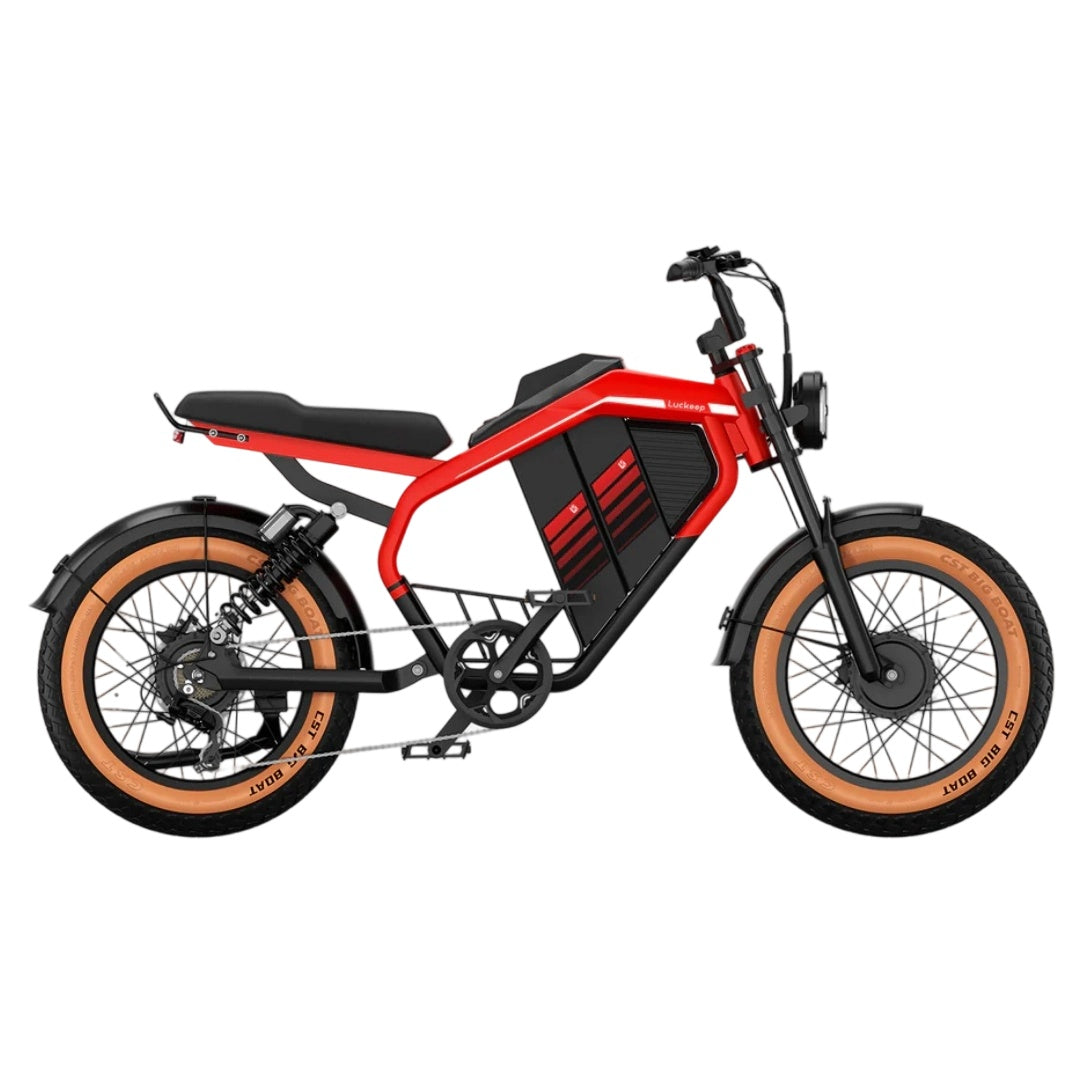 LUCKEEP M5 Ultra 20" Motocyclette Électrique Tout Terrain 1000W*2 Moteurs Doubles 52V 20Ah+20Ah Batterie