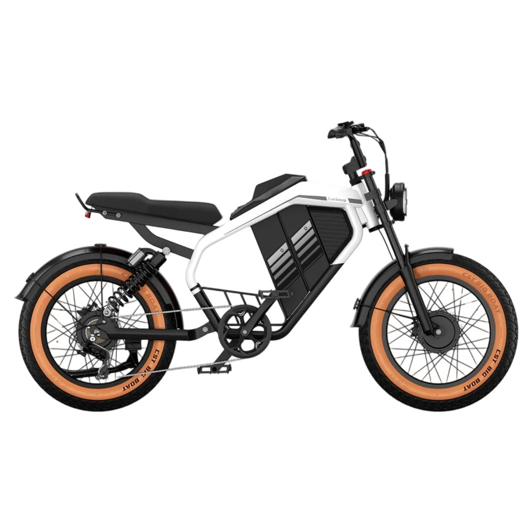 LUCKEEP M5 Ultra 20" Motocyclette Électrique Tout Terrain 1000W*2 Moteurs Doubles 52V 20Ah+20Ah Batterie