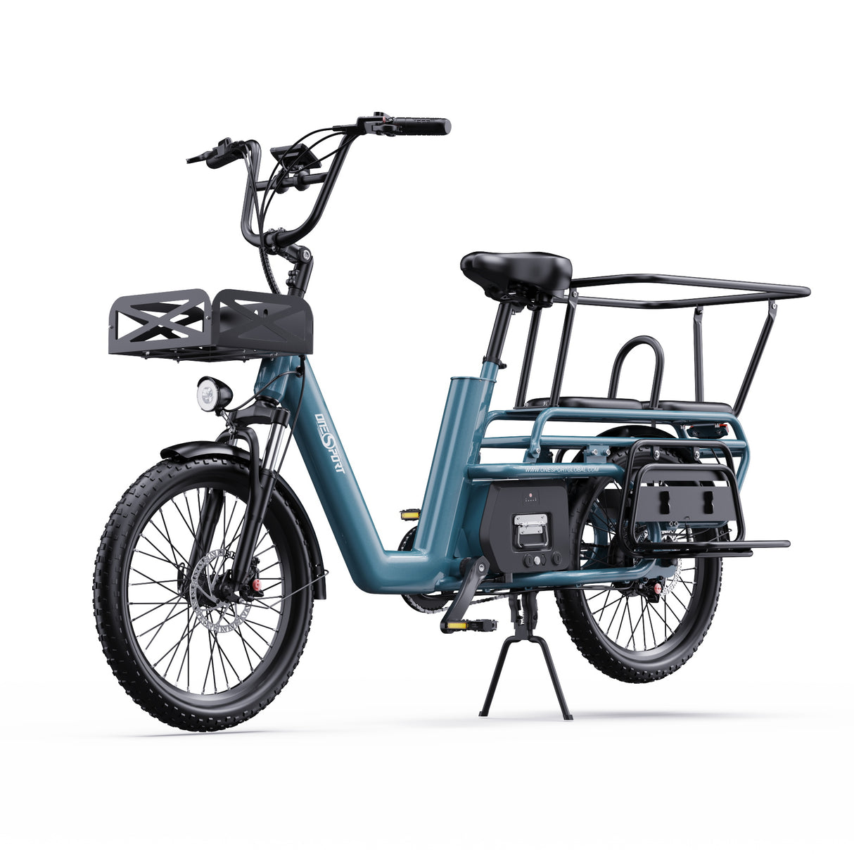ONESPORT OT01 20" Vélo électrique Step-Through Longtail Cargo 650W Moteur 48V 27Ah Batterie