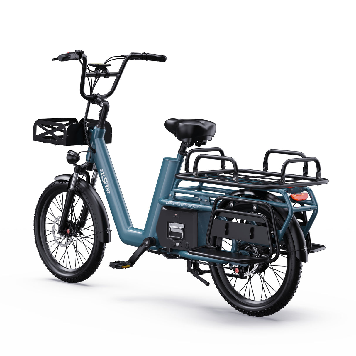 ONESPORT OT01 20" Vélo électrique Step-Through Longtail Cargo 650W Moteur 48V 27Ah Batterie