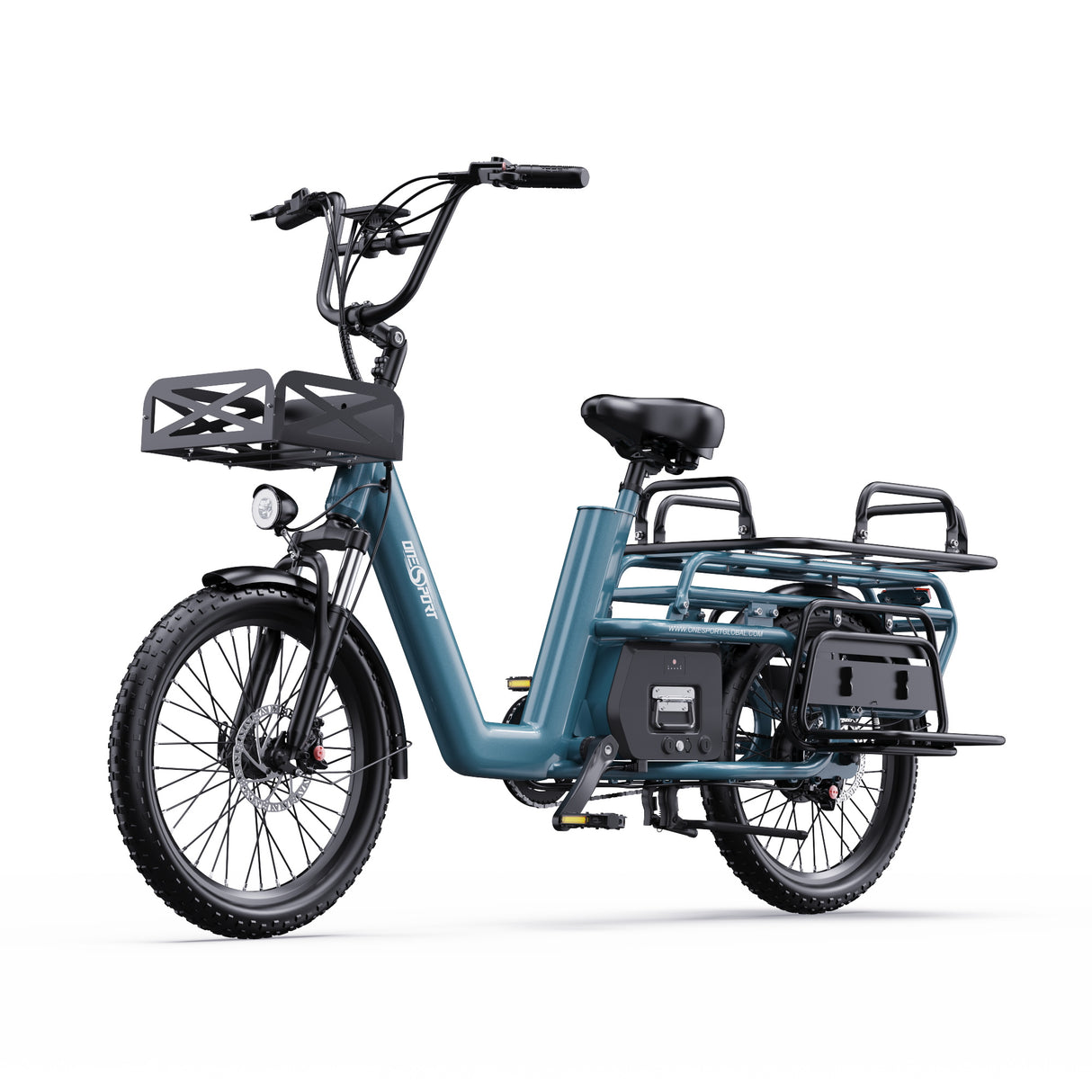 ONESPORT OT01 20" Vélo électrique Step-Through Longtail Cargo 650W Moteur 48V 27Ah Batterie