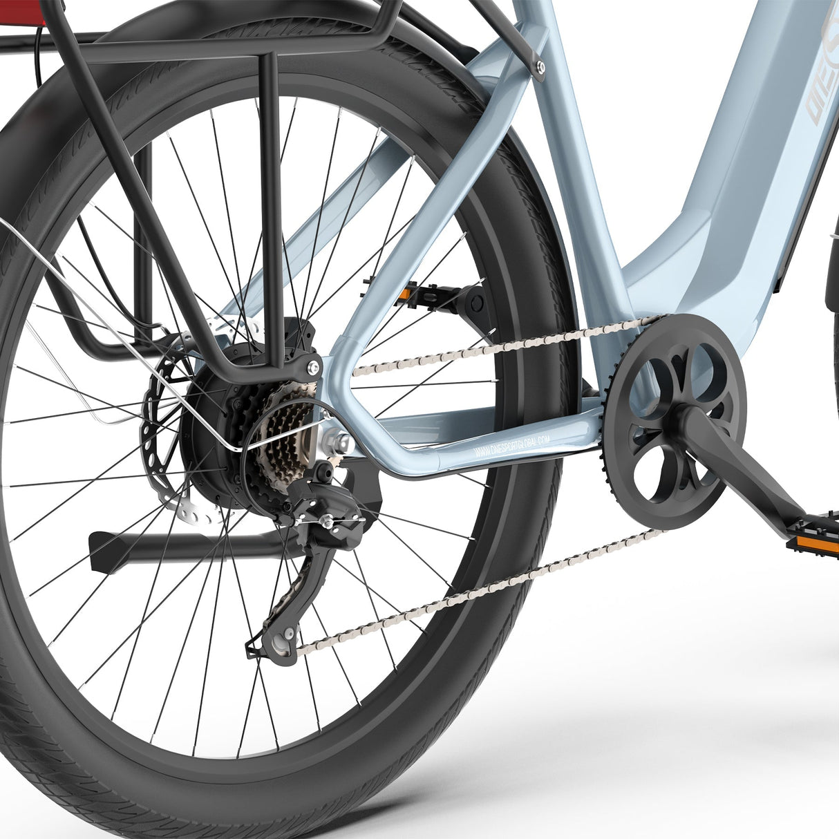 Système de transmission pas à pas pour vélo électrique OneSport OT05 bleu-gris