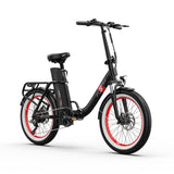 OneSport OT16-2 vélo électrique de banlieue pliable 48V 17Ah batterie 250W moteur noir et rouge