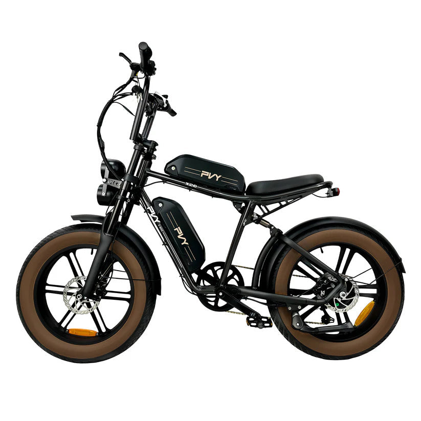 PVY X20 20" Fat Tire Vélo tout-terrain électrique 250W Moteur 48V 30Ah Batterie